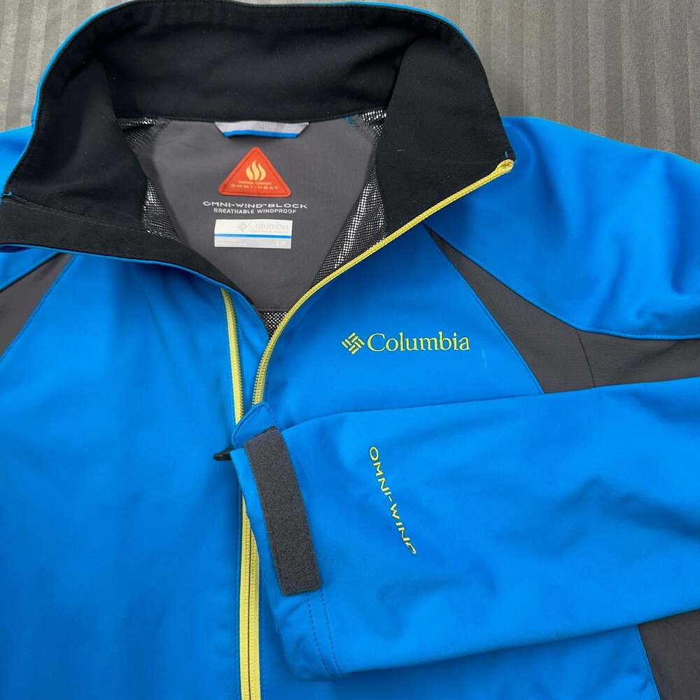 Columbia Men's Tectonic Omni-Heat Omni-Wind Block Softshell Jacket Blue Small
